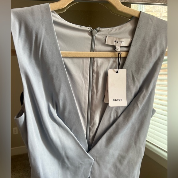 Reiss Mosaic Twist Midi Dress in Silver Lake, New with Tags Size 4 - Picture 7 of 9